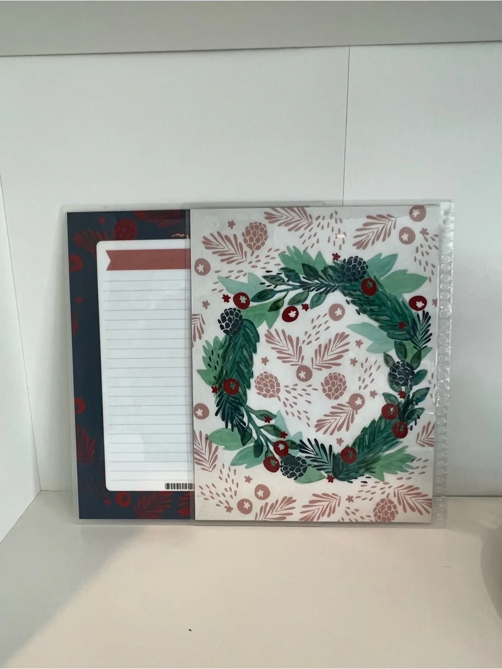 Erin Condren Green & Red Holiday Wreath Interchangeable Cover